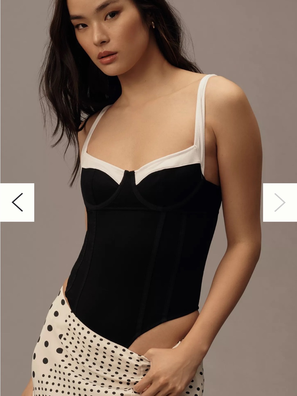 Anthropologie Black and White Bustier Bodysuit